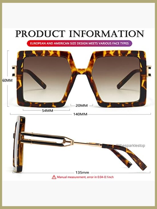 Oversized Square Sunglasses UV400 Protection Big Frame main image 7